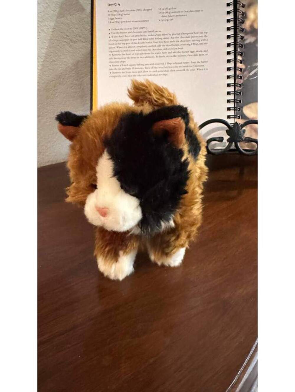 Vintage Animal Alley Calico Cat Plush Toys R Us Brown Black White Kitten